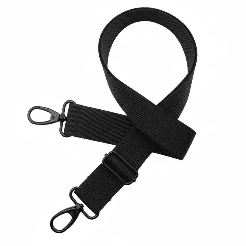 Adjustable black gym bag strap with metal clips, accessory for GlenNest Magnetic Gym Bag